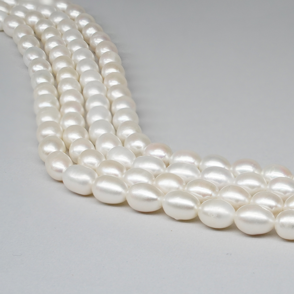 Perla Di Riso Bianca AA, Perle Ovali D'acqua Dolce Autentiche Da 7-8 Mm - Foto 2
