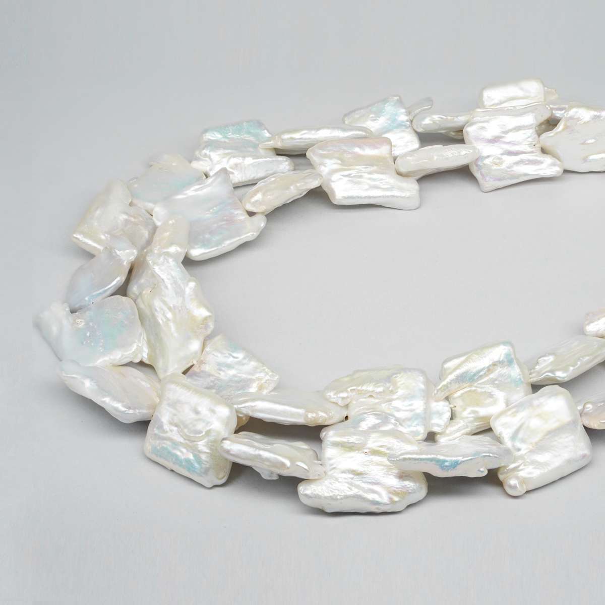 Fresh Water Pearls strands flat square shape