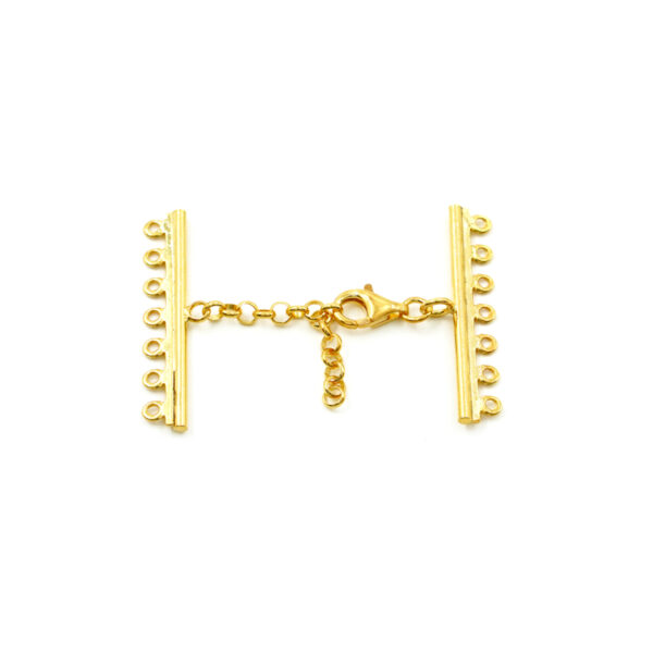 Sterling Silver with lobster clasp and 7 hooks bar – Golden Color