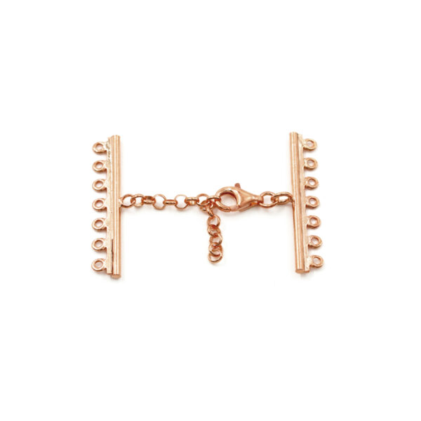 Sterling Silver with lobster clasp and 7 hooks bar – Rose Color