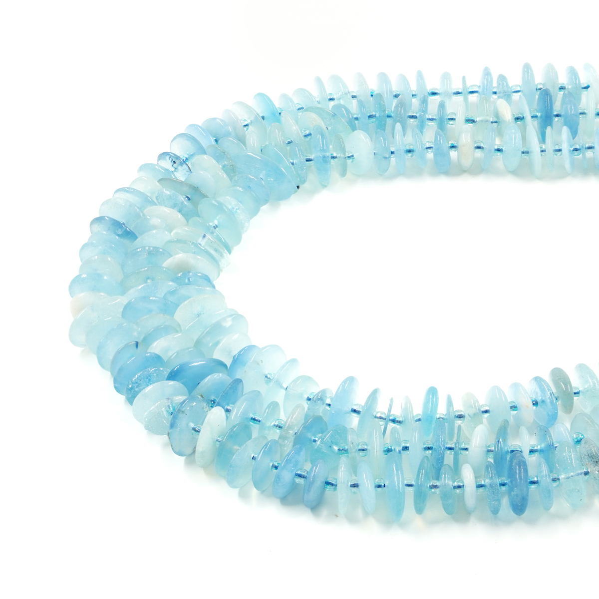Aquamarine strands chips shape about ~16x12mm