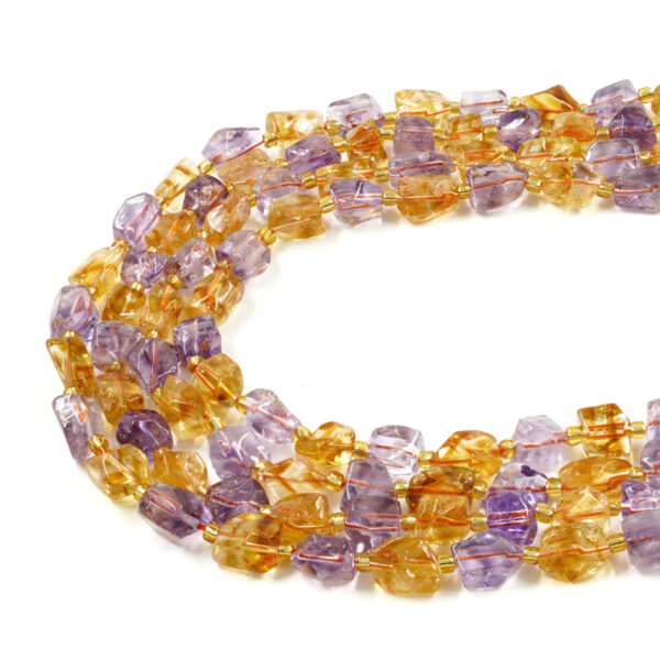 Ametrine strands faceted tumbles shape size ~15x20mm