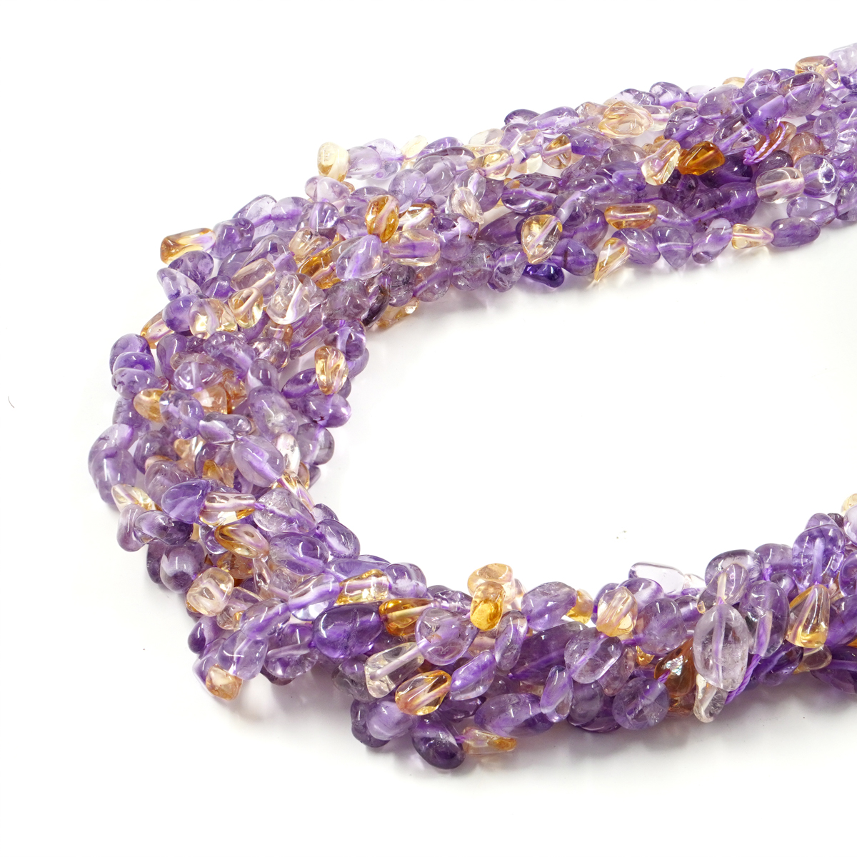 Ametrine strands tumbles shape size 5x8mm