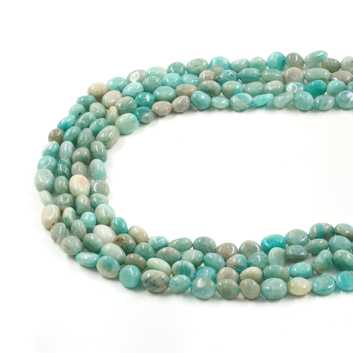 Amazonite strands tumbles shape size ~10x8mm