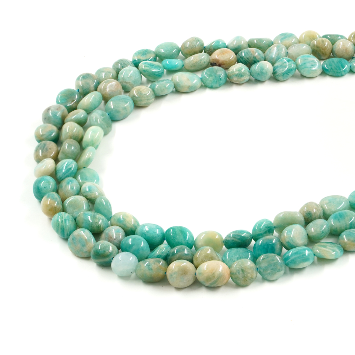 Amazonite strands tumbles shape size ~12x10mm