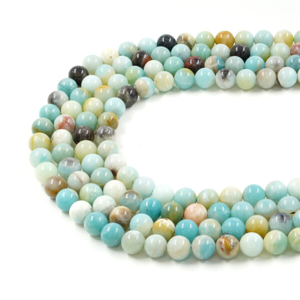 Multicolor Amazonite strands roud shape size 10mm