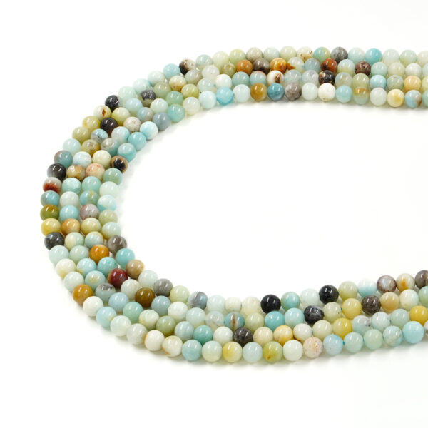 Multicolor Amazonite strands roud shape size 6mm