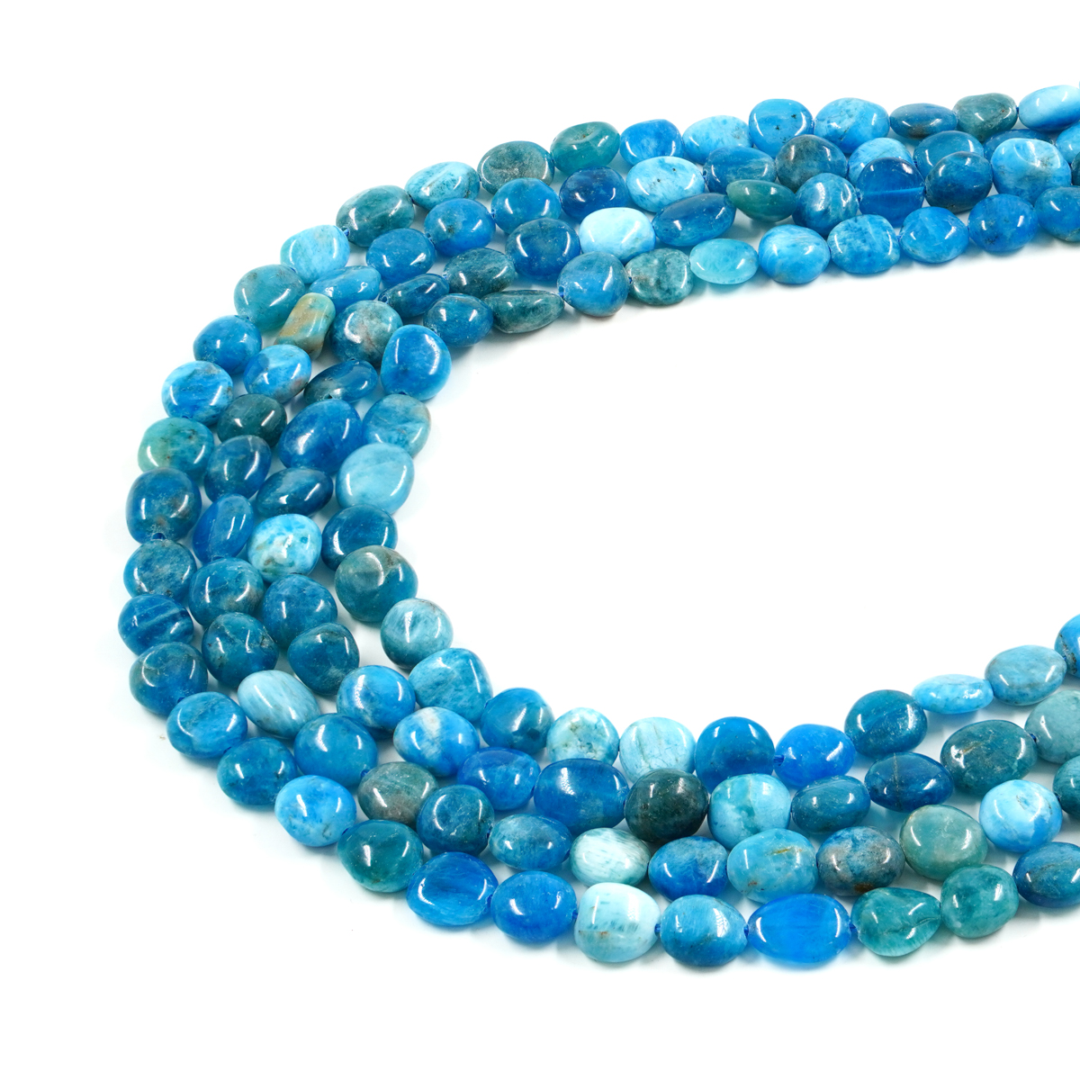 Apatite strands flat tumbles shape size 10x8mm