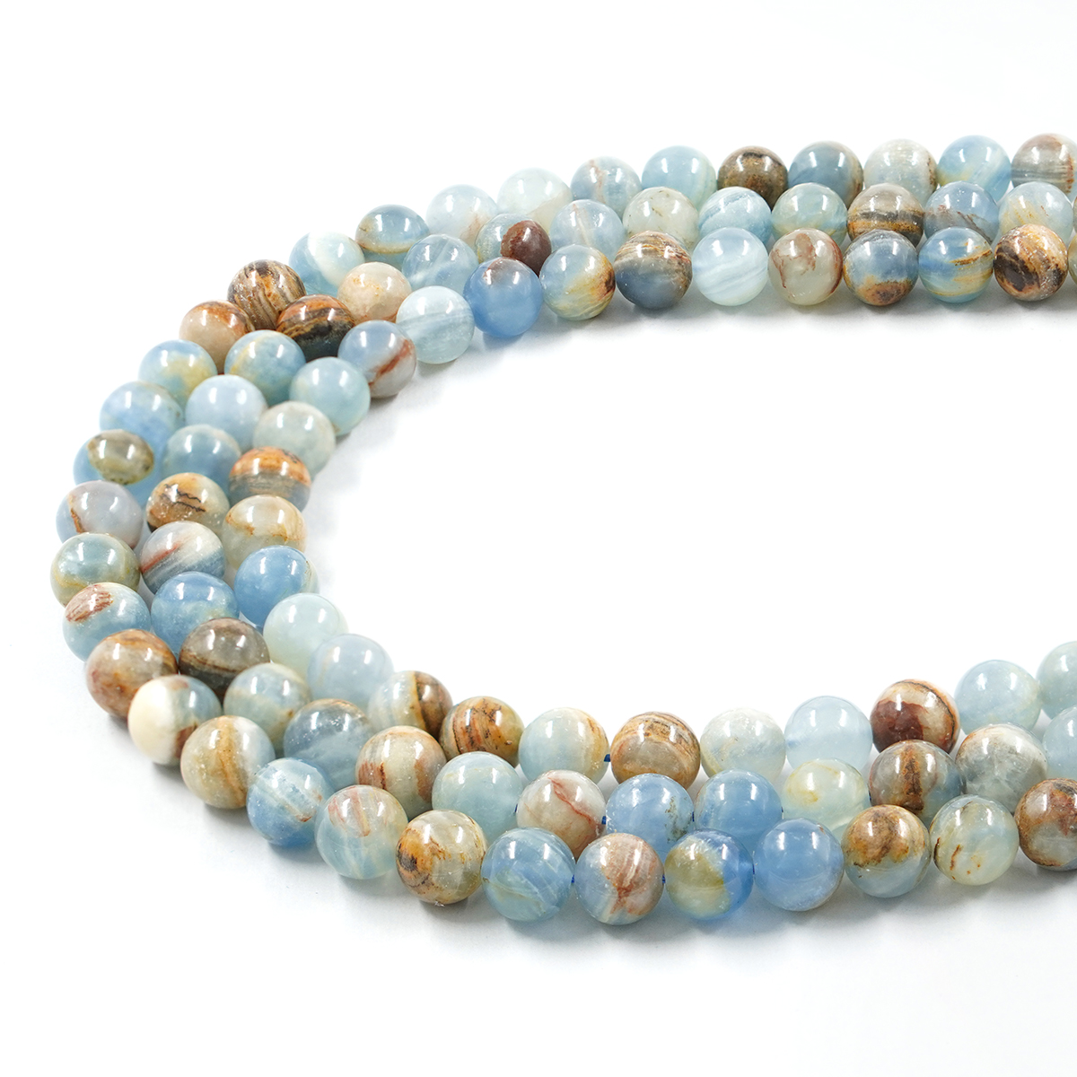 Calcite Blu Multicolore fili tondi 4mm a 10mm