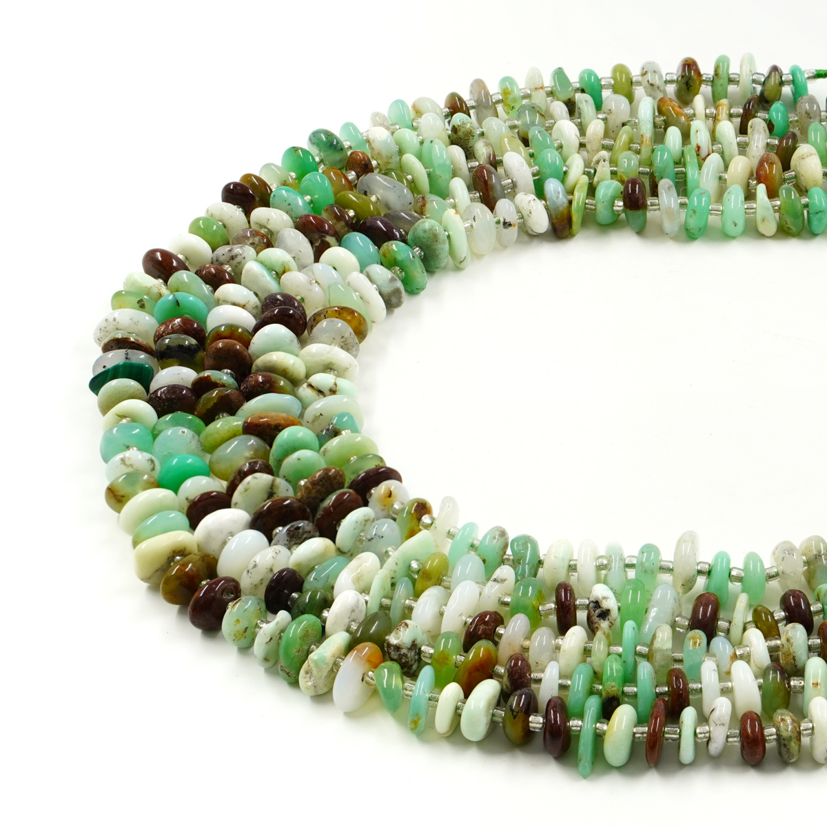 Chrysoprase strands chips shape about ~7x9mm