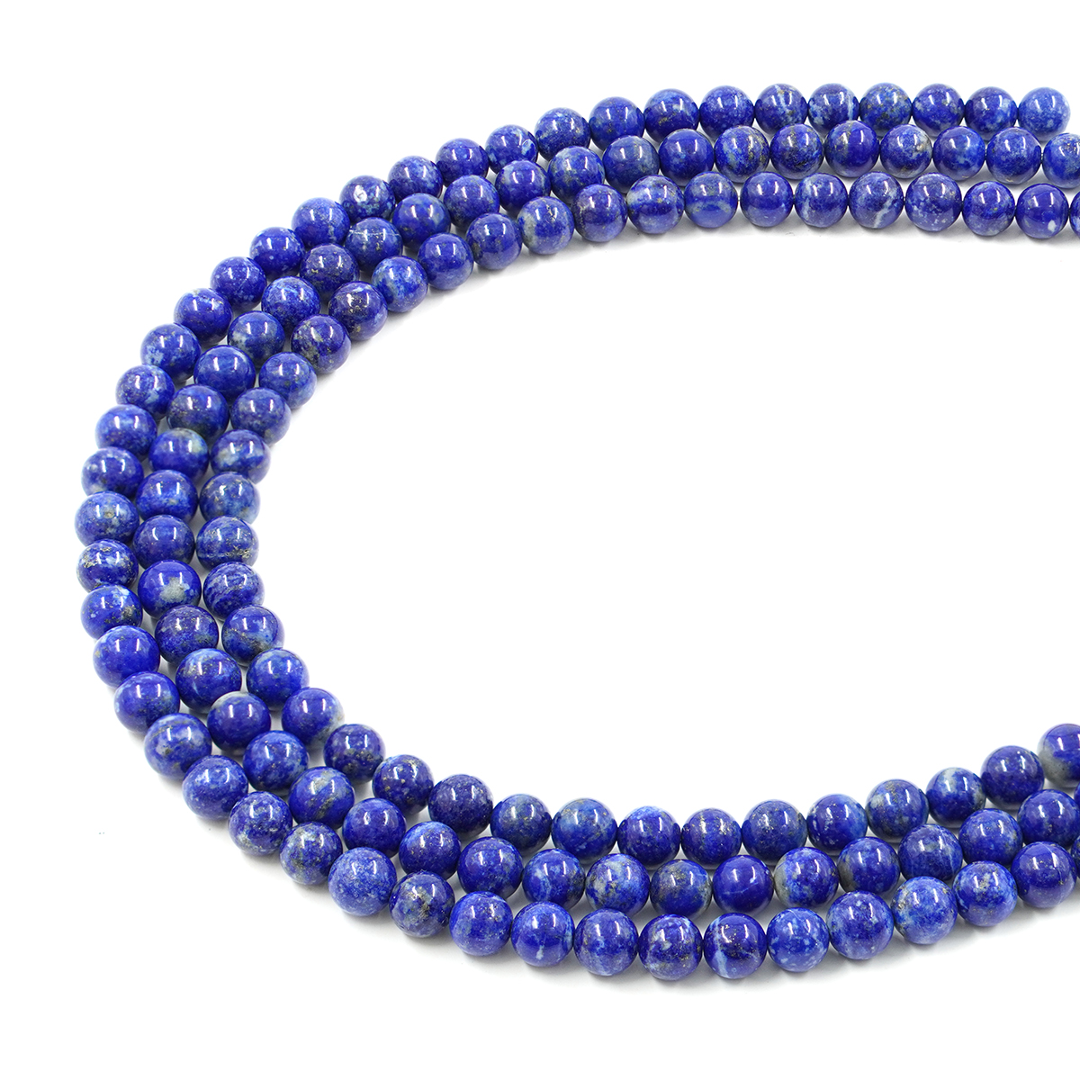Lapislazuli strands round shape size 6mm