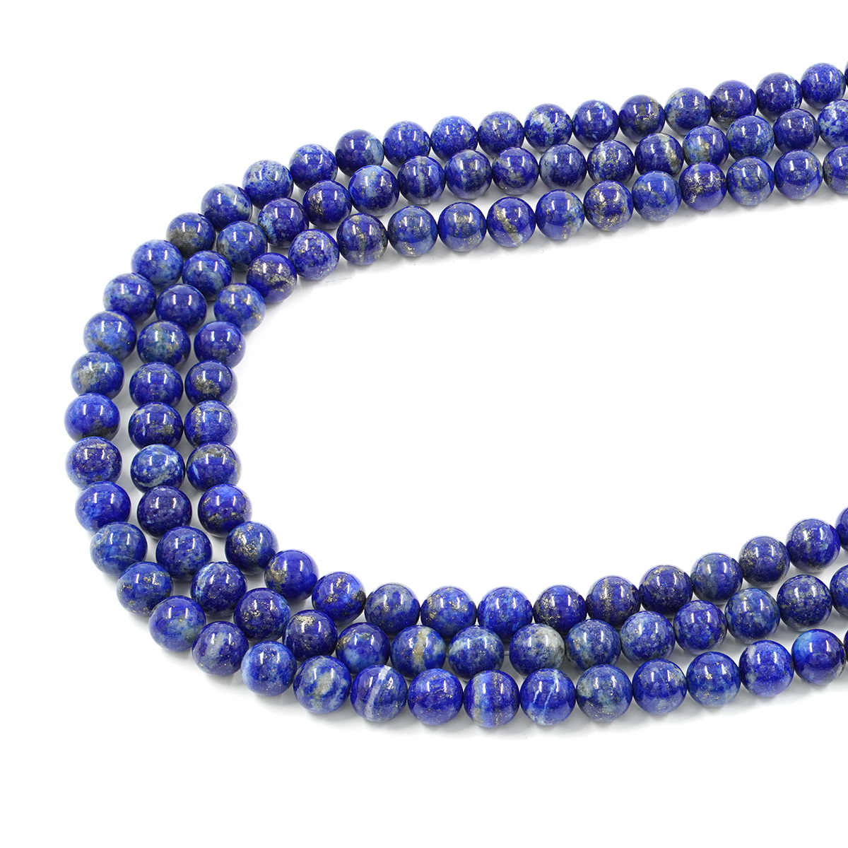 Lapislazuli strands round shape size 8mm