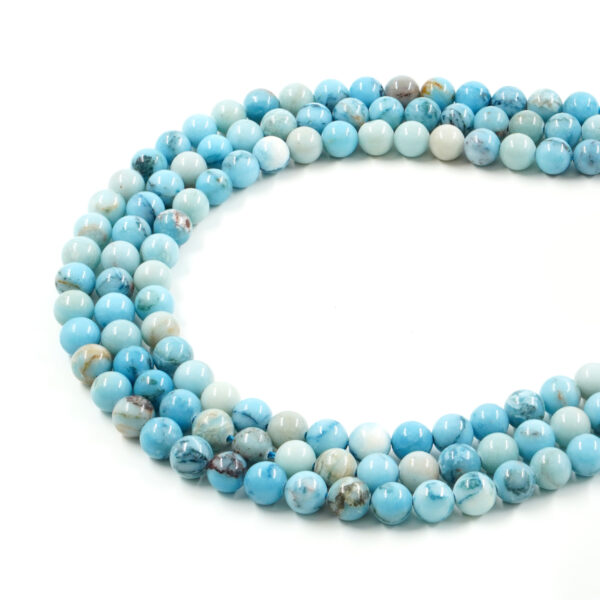 Larimar strands rounds shape size 4mm to 12mm