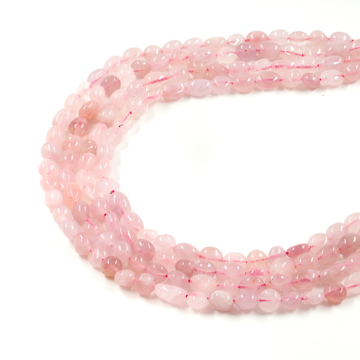 Pink Madagascar Quartz strands tumbles shape size ~9x7mm