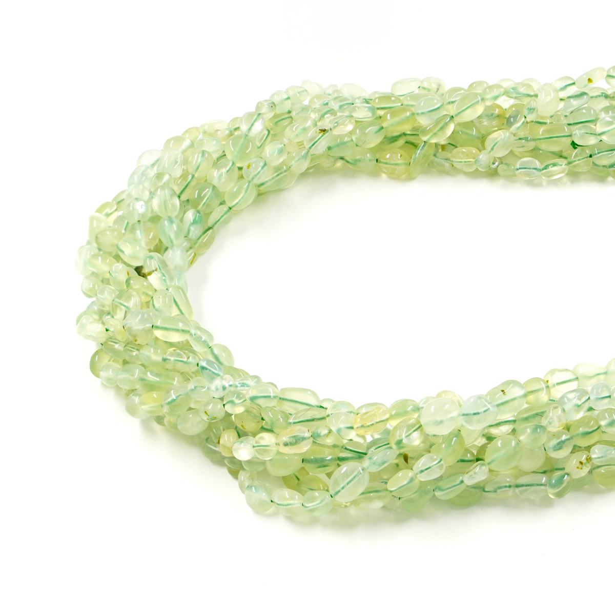 Green Tourmalinated Quartz strands tumbles shape size 6x8mm