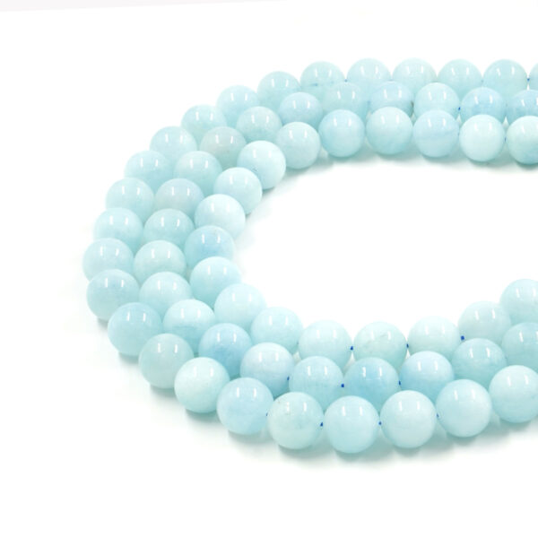 Aquamarine strands round shape size 18mm – AA-Quality