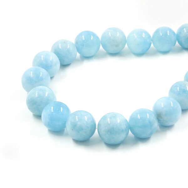 Aquamarine strands round shape size 22mm  – A-Quality