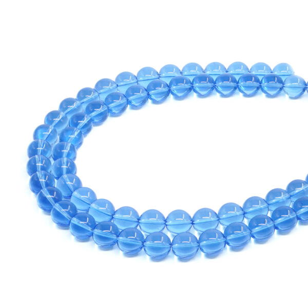 Blue Glass strands round shape size 12mm