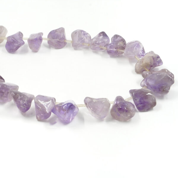 Amethyst strands raw stone shape size 18x24mm, 16x22mm – Lateral Hole