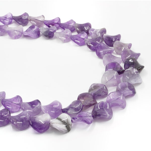 Amethyst strands twist coin shape size 16mm