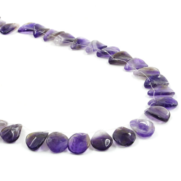 Amethyst strands leaf shape size 12x18mm – Front Hole