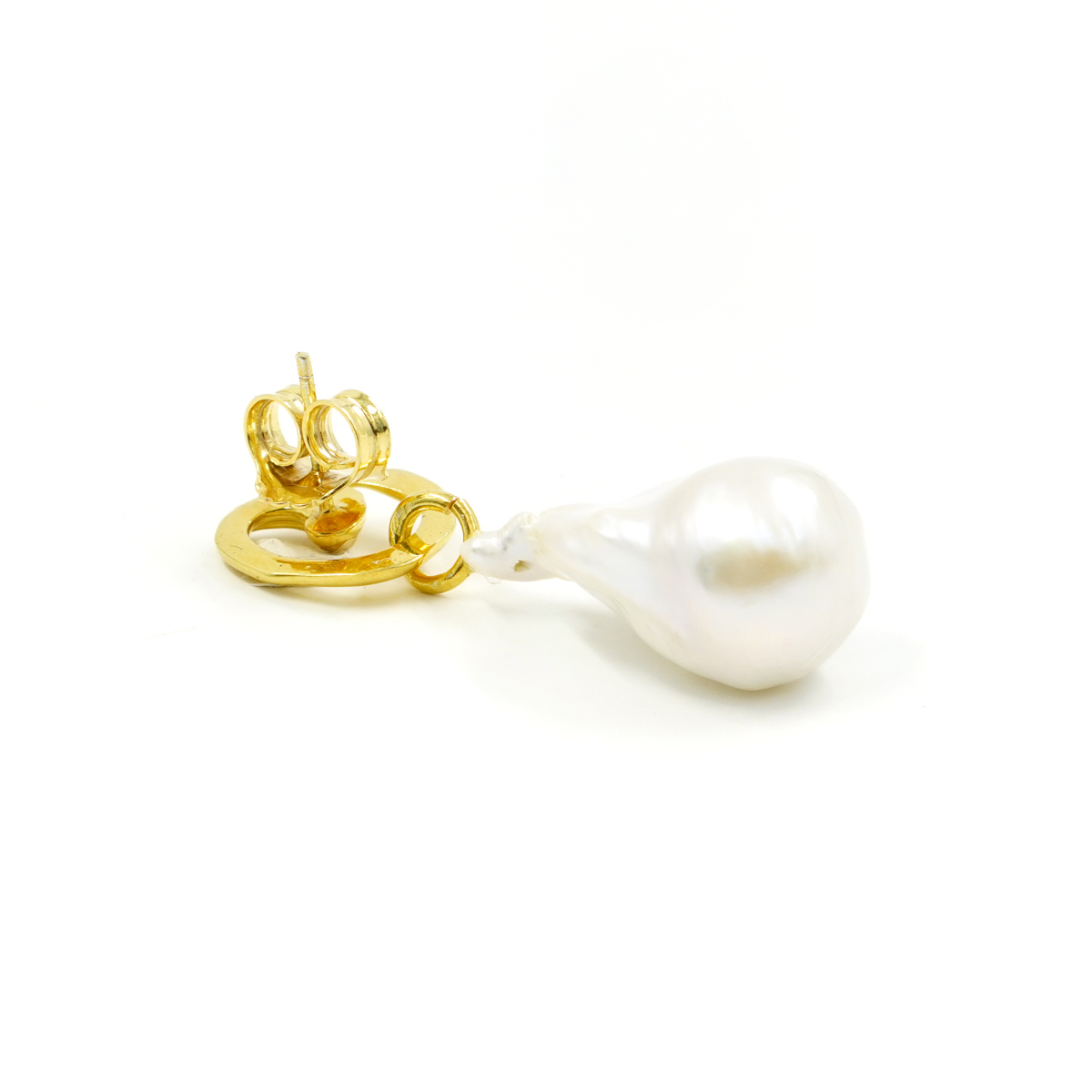 Orecchini in Argento con perla barocca – Dorato - immagine 2