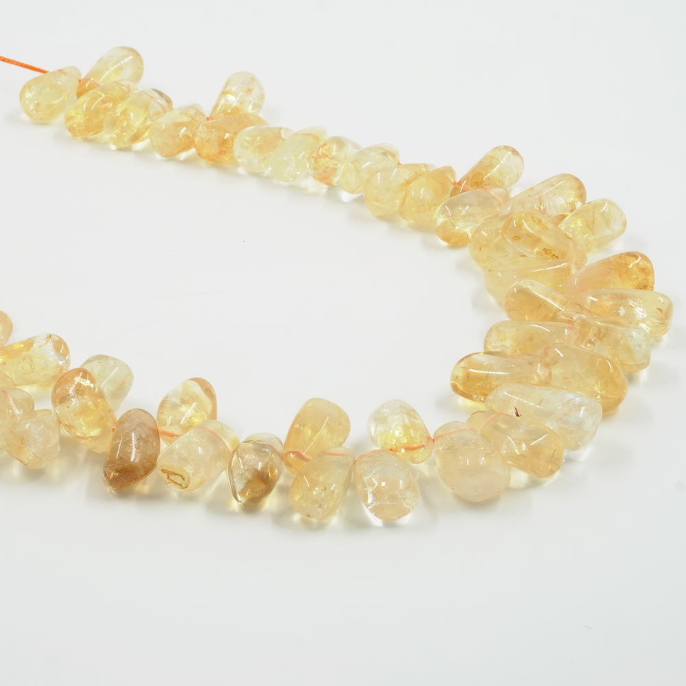 Citrine Quartz strands tumble shape size 20x10mm – Lateral Hole