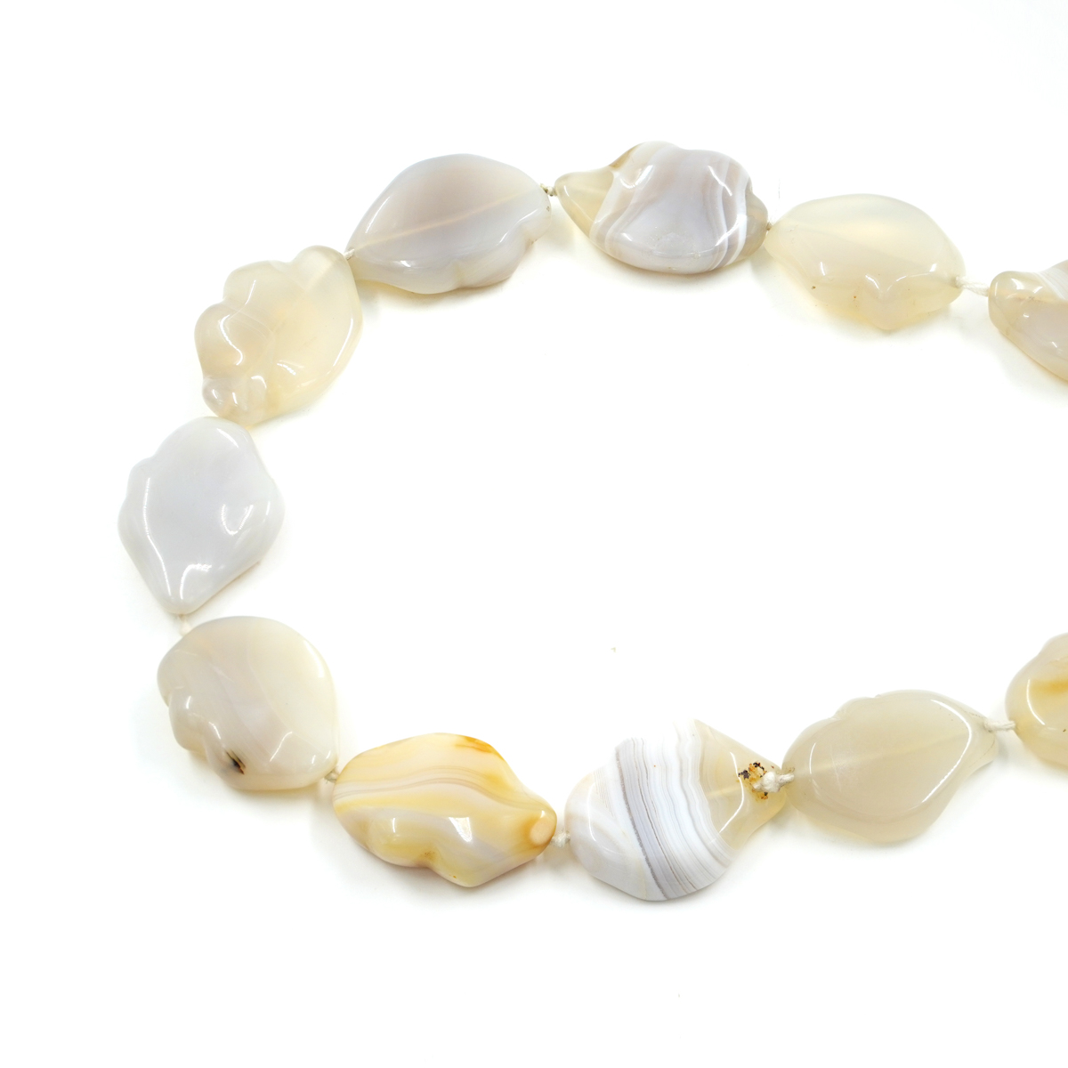 Gray Agate strands free form tumble shape size 35x25mm