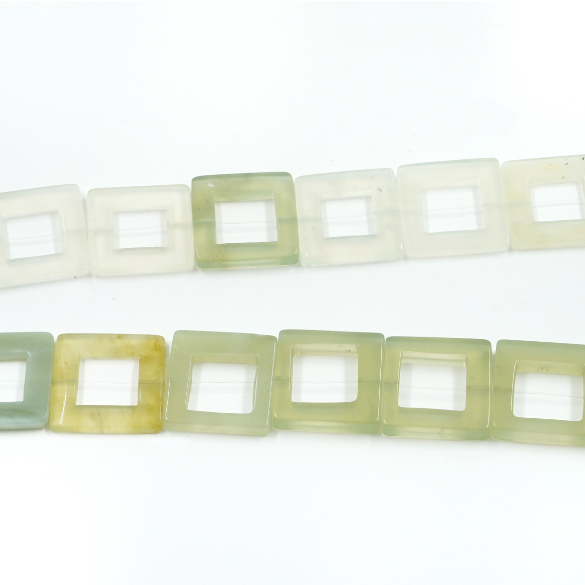 New Jade strands square frame shape size 25mm