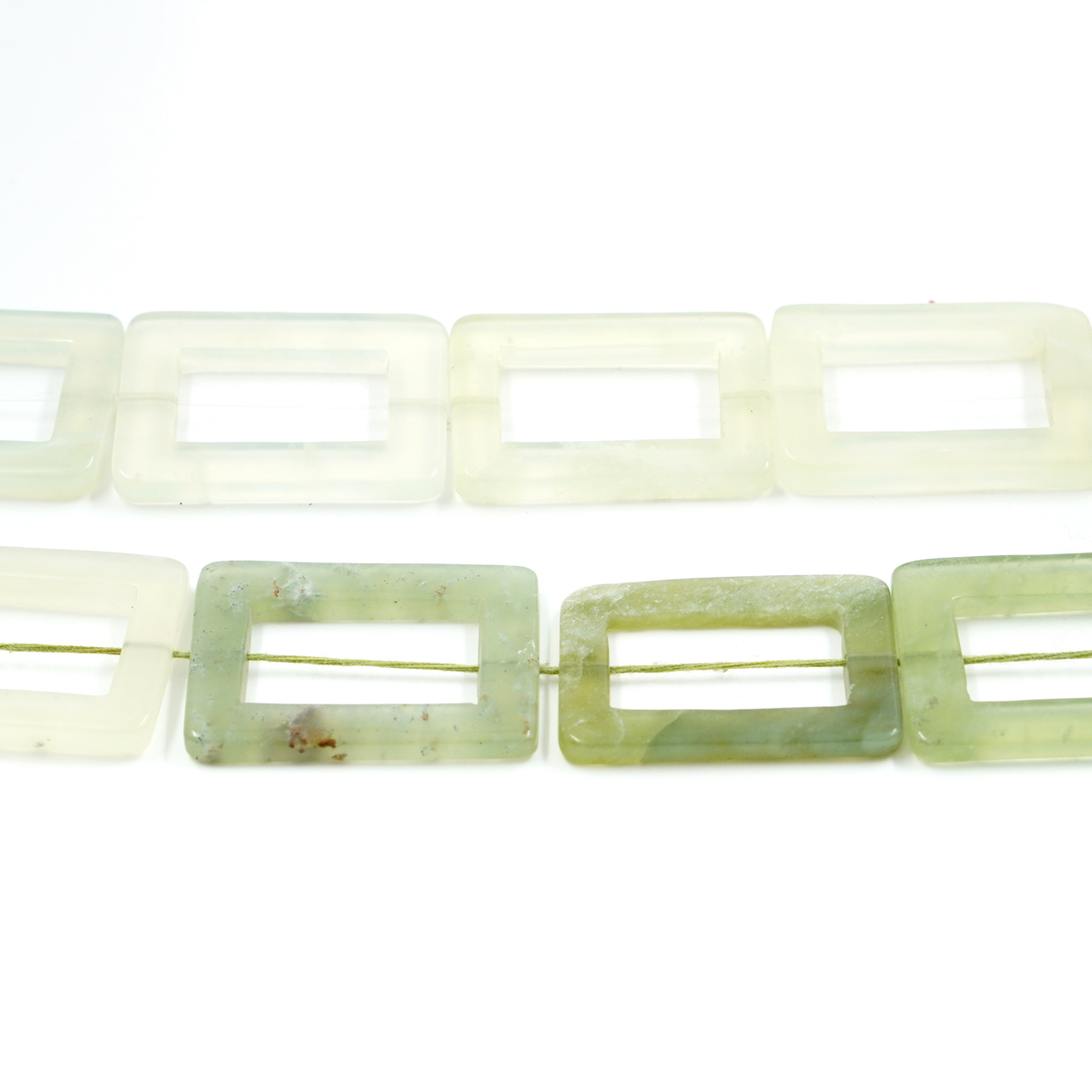 New Jade strands rectangular frame shape size 27x37mm