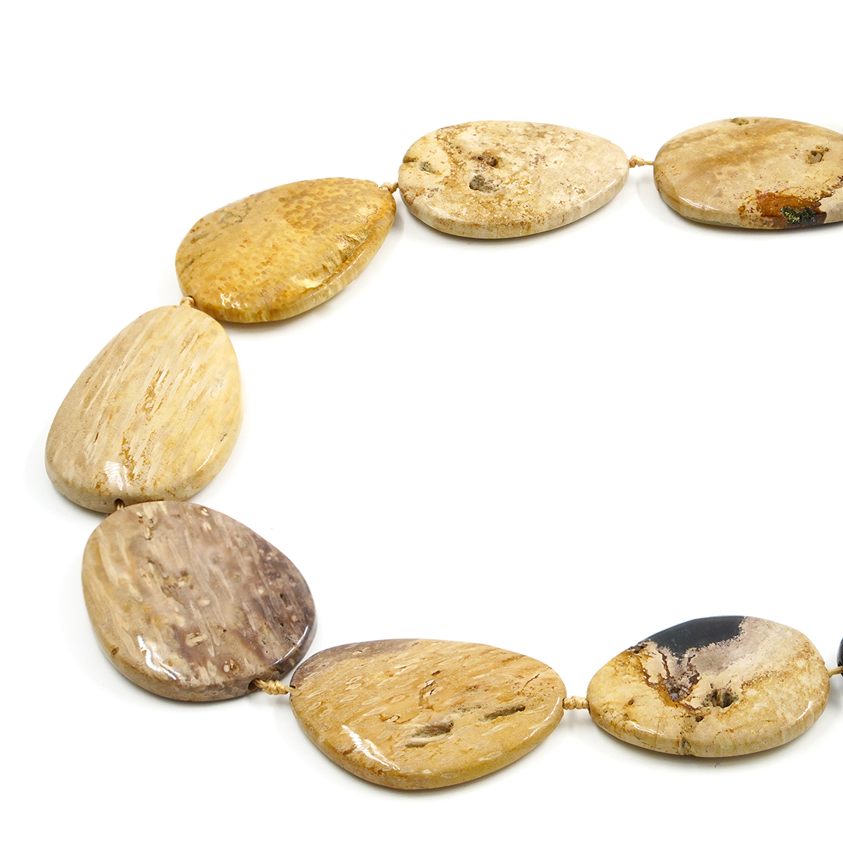 Palm Jasper strands flat drop shape size 25x35mm, 30x40mm