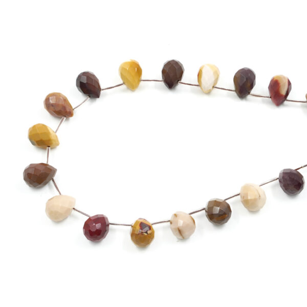 Mookaite strands faceted drop shape size 18x13mm