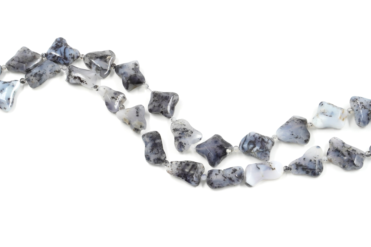 Dendritic Agate strands faceted various shape size from 20x18mm to 20x14mm