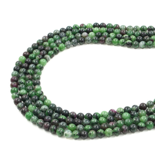 Ruby-Zoisite strands round shape size 6mm to 8mm