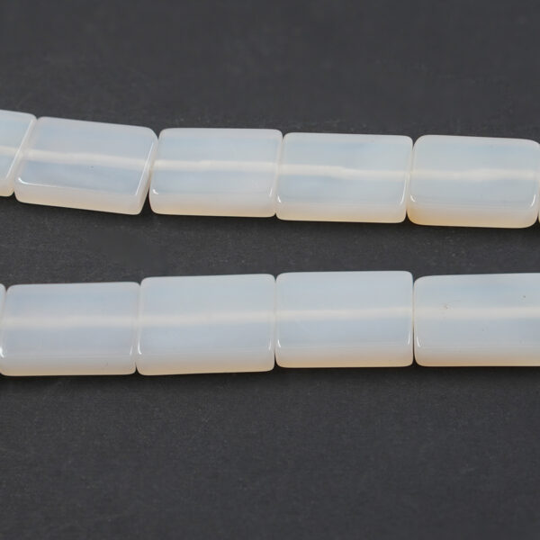 Natural White Agate strands rectangular shape size 25x18mm