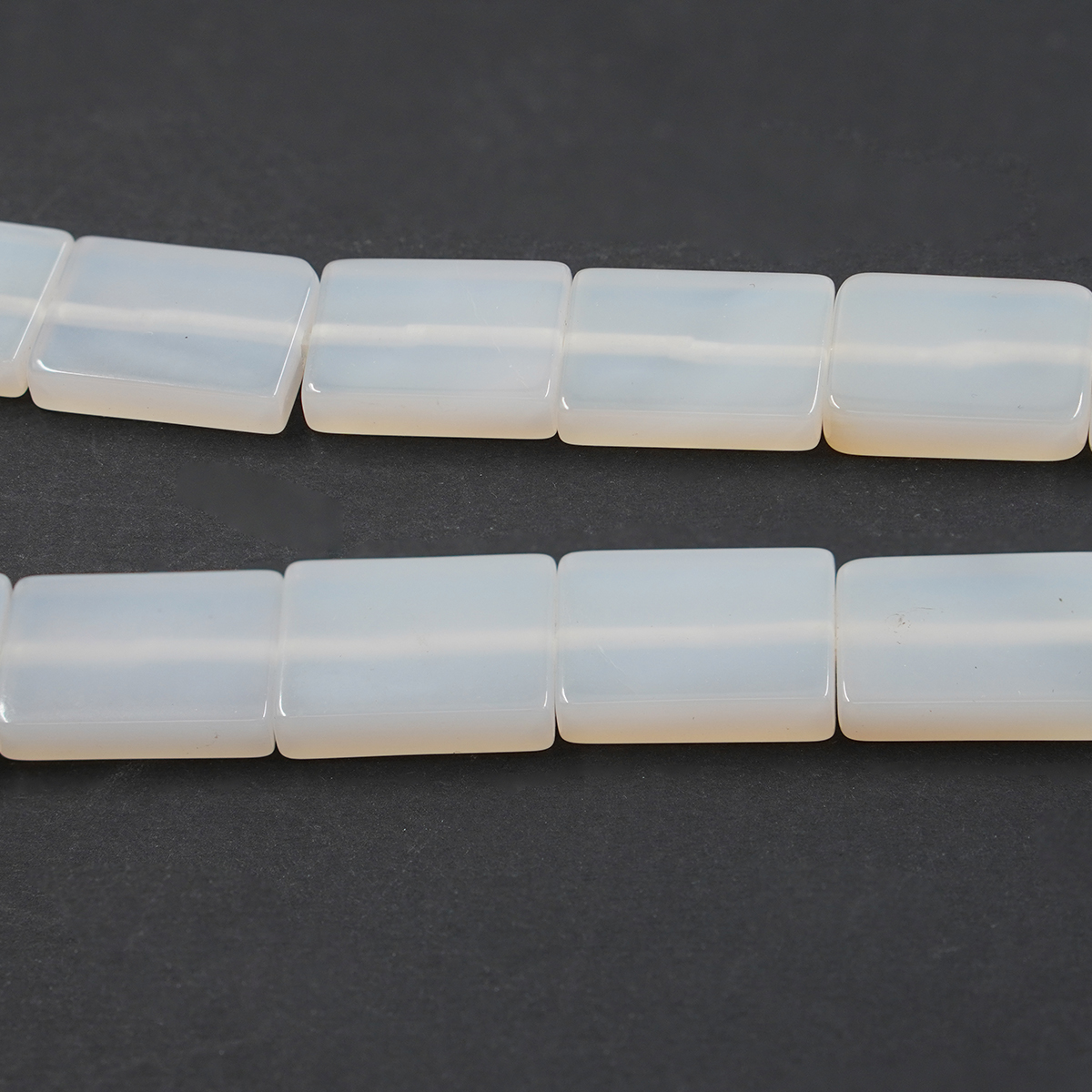 Natural White Agate strands rectangular shape size 25x18mm
