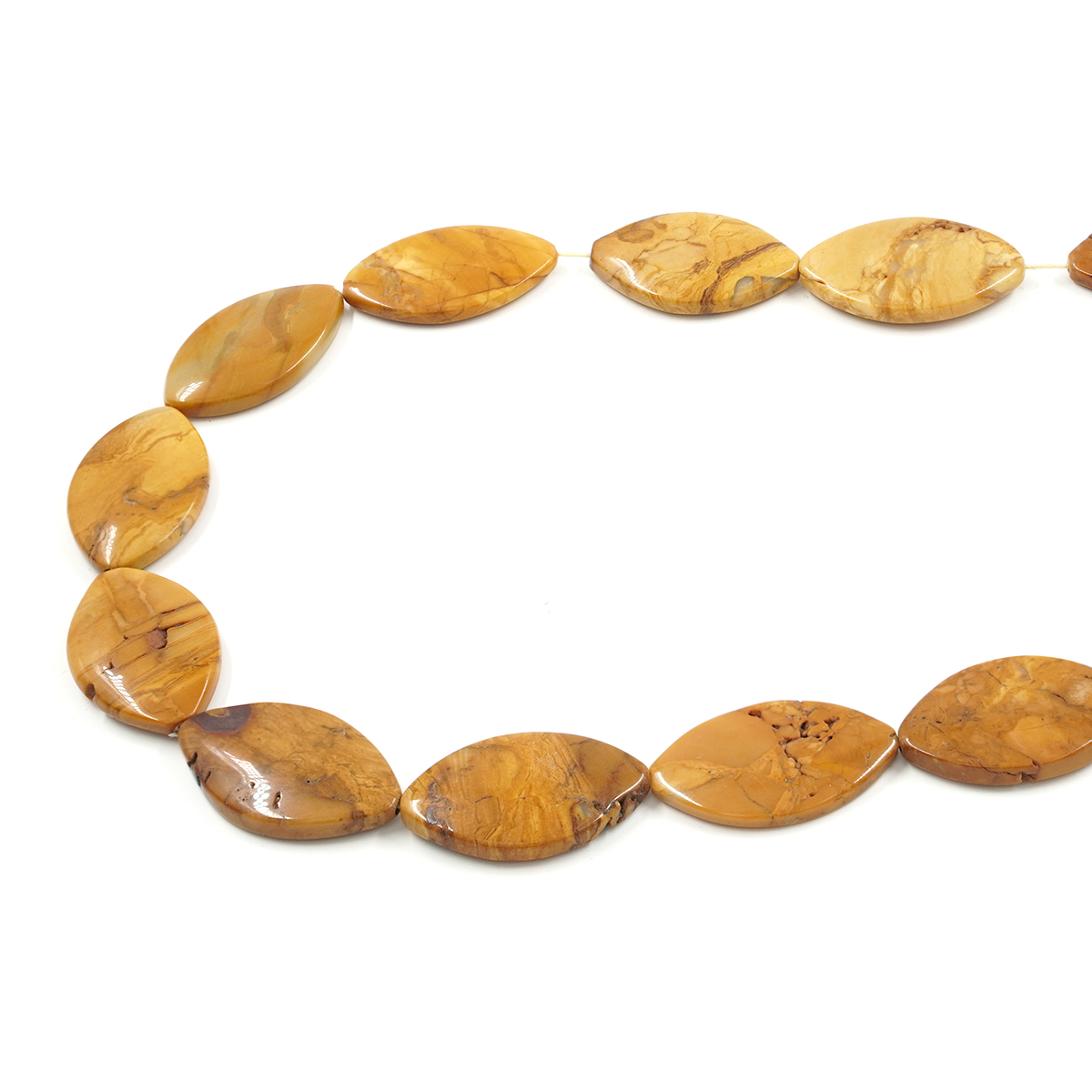 Yellow Jasper strands navette shape size 20x32mm
