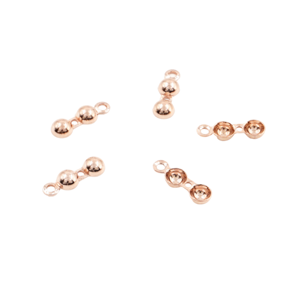 Sterling Silver terminal bra shape size 0,40mm [Bags about 20pcs] – Rose Color
