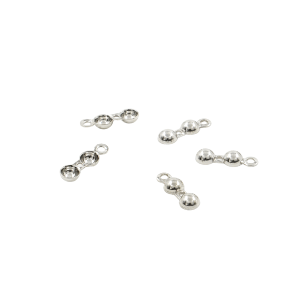 Sterling Silver terminal bra shape size 0,40mm [Bags about 20pcs] – Rhodium Color