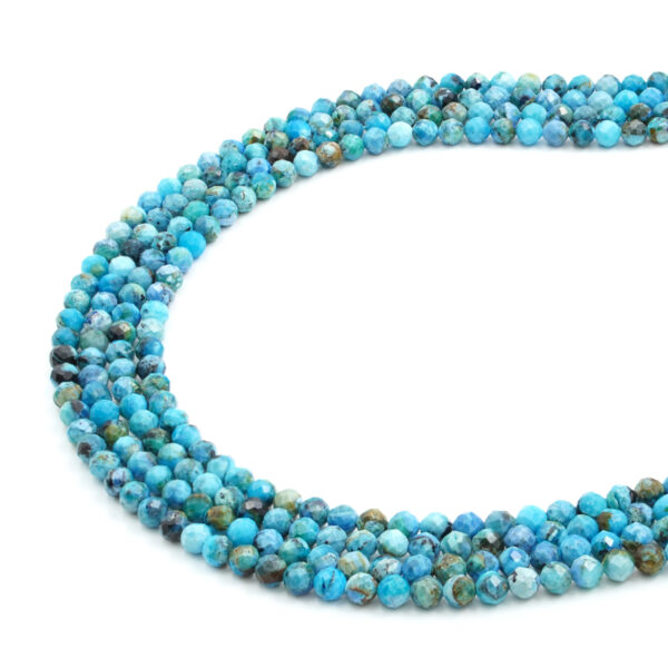 African Turquoise strands faceted round shape size 3mm to 4mm