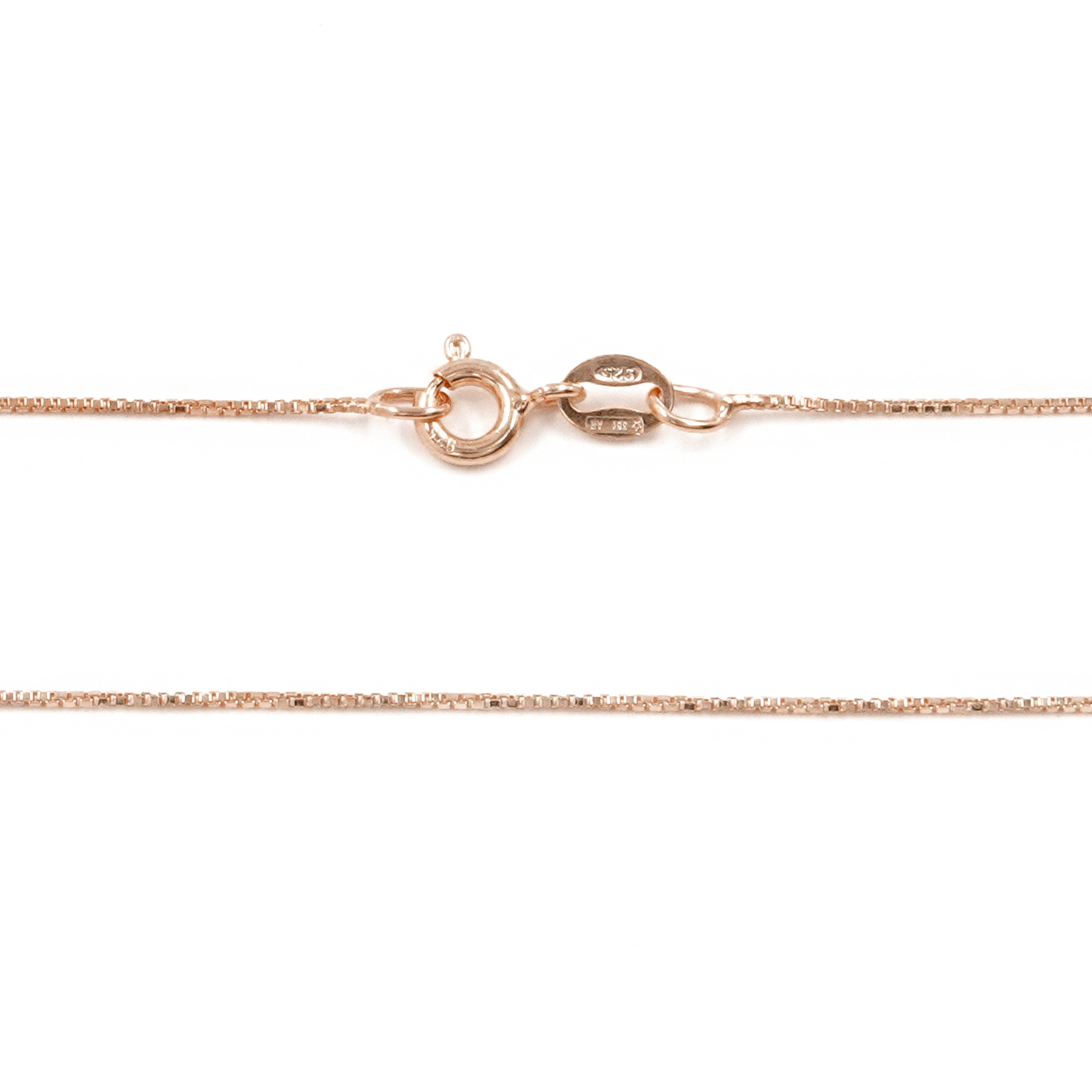 Collana Veneziana in argento 925 con bollatina – 1,40gr – 45cm – Rosè - immagine 2