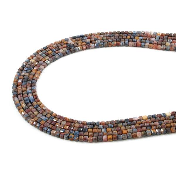 Pietersite strands faceted dice shape size 3mm