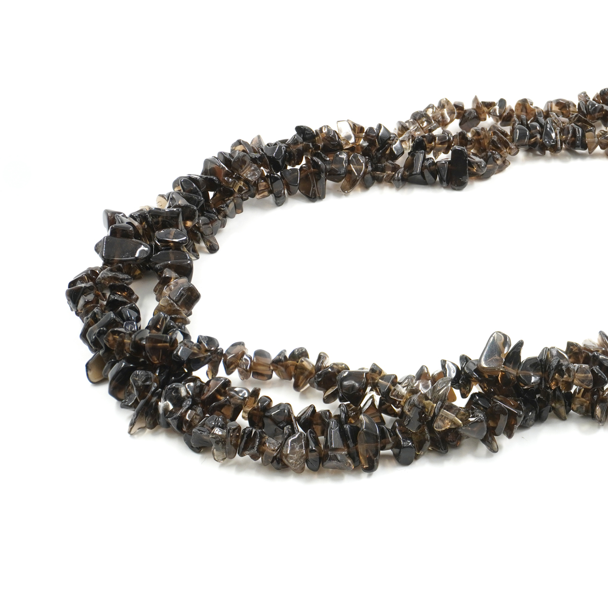 Smoky Quartz strands chips shape size ~5mm, ~8mm