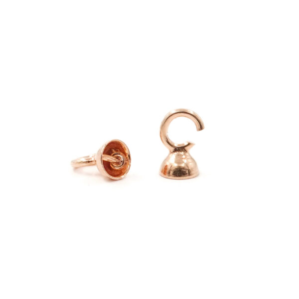 Sterling Silver cup with internal bar size 4mm and <strong>open</strong> ring - Rose Color