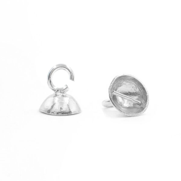 Sterling Silver cup with internal bar size 6mm and <strong>open</strong> ring – Silver Color