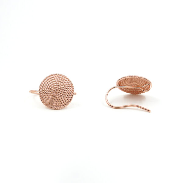 Sterling Silver earrings round shape size 15mm – Rose Color