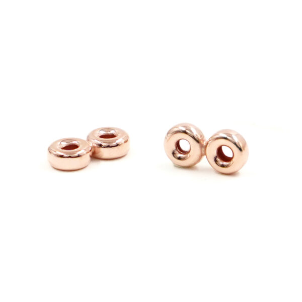 Sterling Silver two elements spacer for bracelet donuts shape size 5,5mm [Bags about 5pcs] – Rose Color