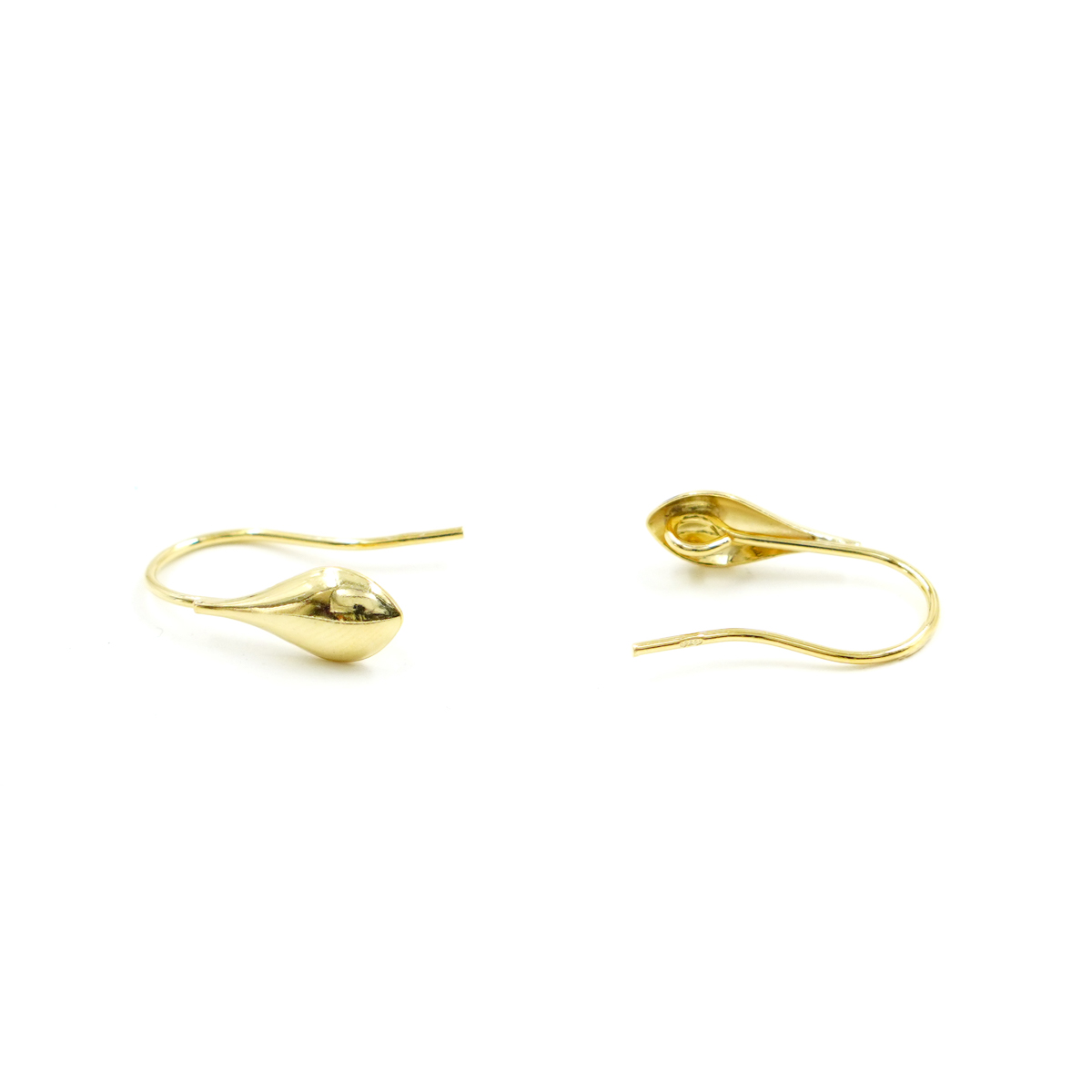 Sterling silver earrings drop shape with hook – Golden Color