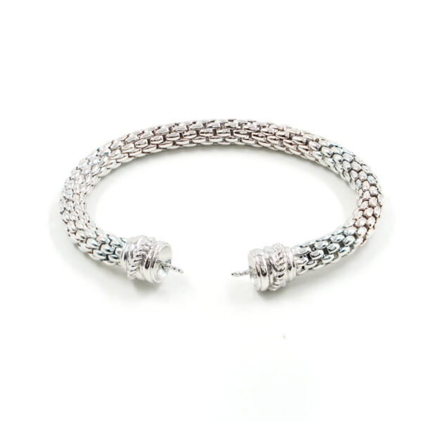 Sterling Silver semi-rigid bracelet fitting korean chain 6mm – Golden Color