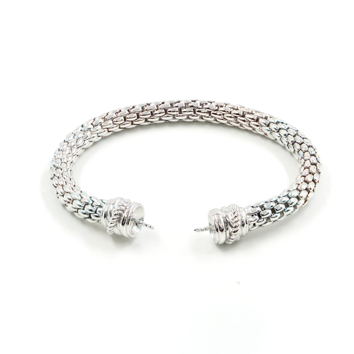 Montatura Bracciale in catena coreana 6mm semirigido in argento 925 – Dorato